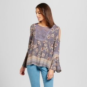 Knox Rose Floral Cold Shoulder Boho Top